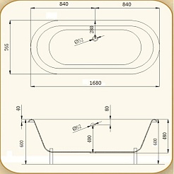 Magliezza Чугунная ванна Patricia 168x76.5 (ножки хром) – фотография-8